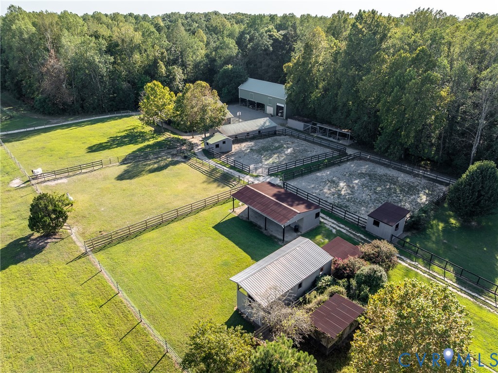 639 Sandy Point Road West Point, VA 23181 - Photo 24 of 45 Aerial view of Pastures, Equipment Building, Barn