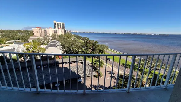 a view of city from balcony