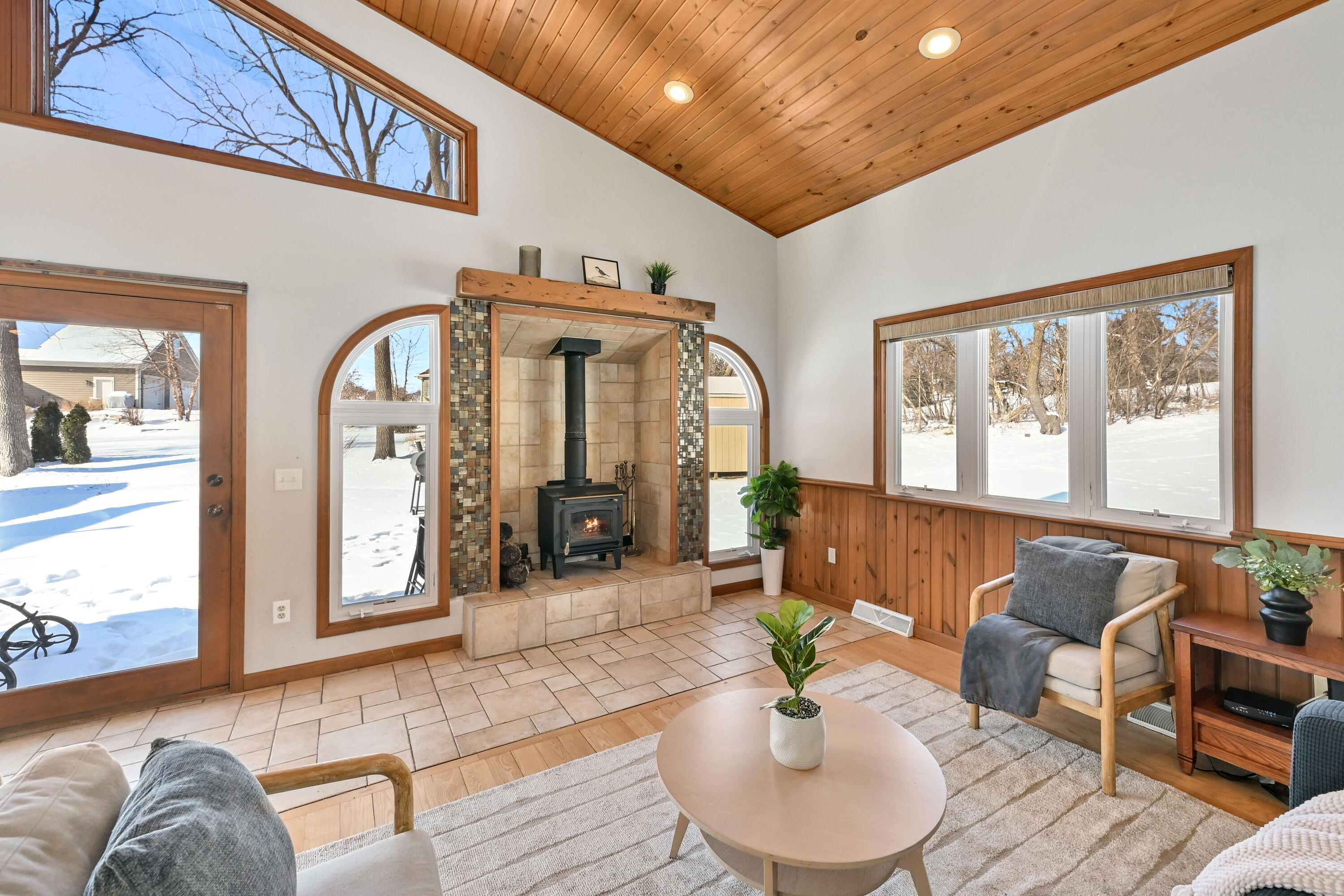 2135 West Shore Drive Delafield, WI 53018 - Photo 13 of 49 Wood burning stove