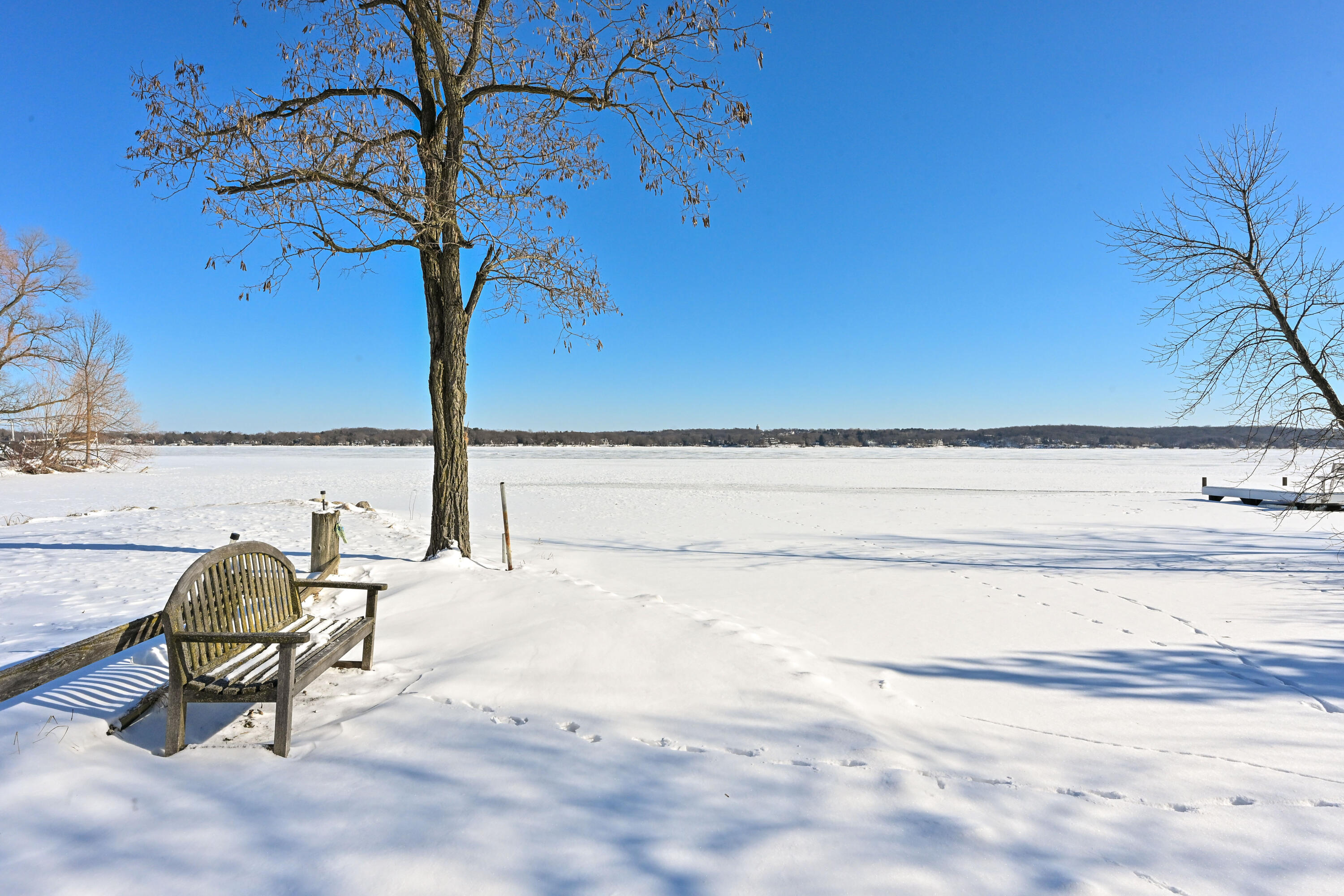 2135 West Shore Drive Delafield, WI 53018 - Photo 39 of 49 Shared pier - winter