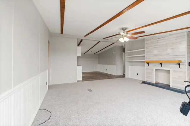 a view of a garage with window