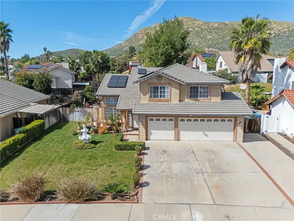 an aerial view of a house