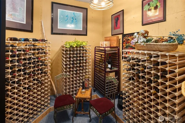 a bathroom with a toilet and a shower curtain