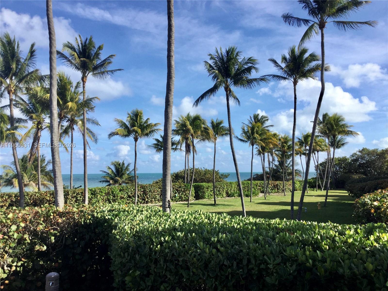 151 Crandon Boulevard, Unit 626 Key Biscayne, FL 33149 - Photo 22 of 24 Green area next to the pool facing the ocean.