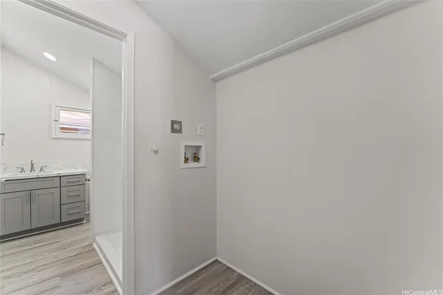 a view of a hallway with entryway