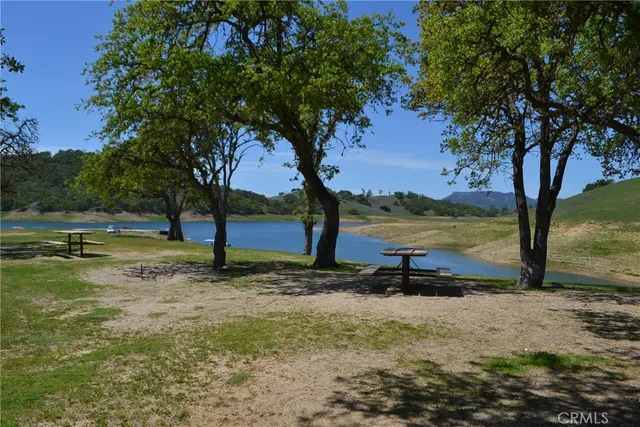 a view of a yard with a slide