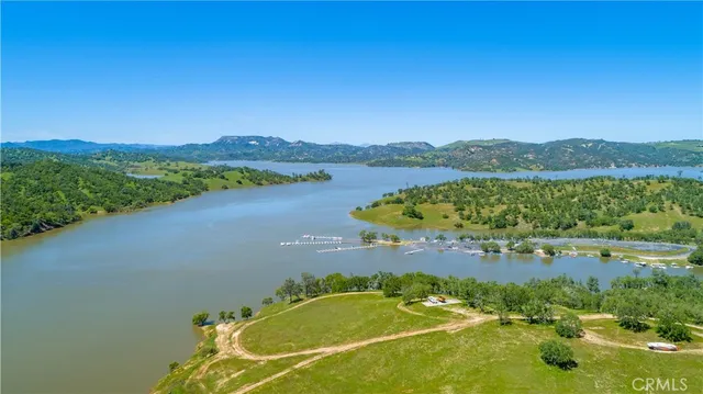a view of a lake with a mountain