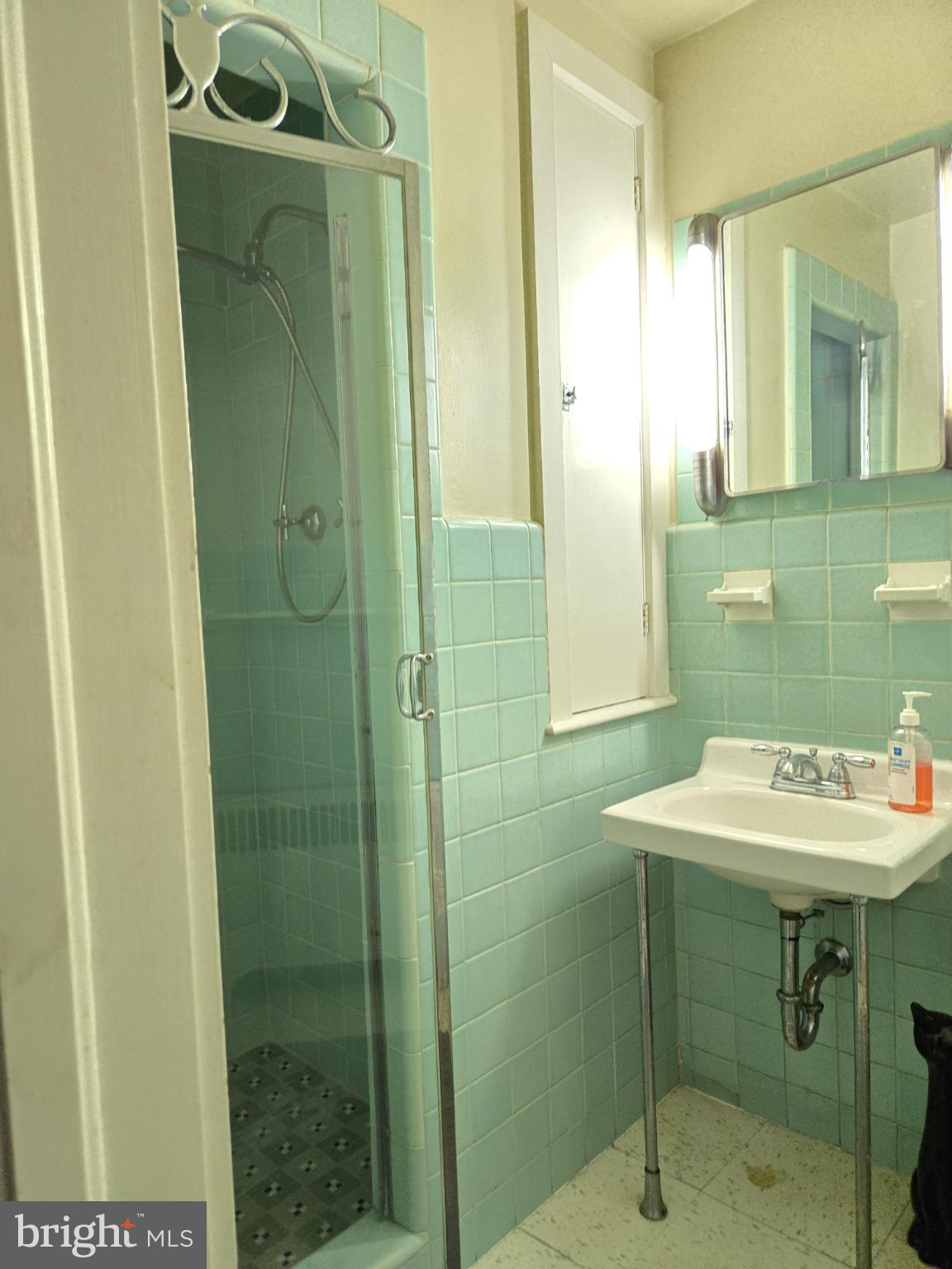 1003 Church Road Oreland, PA 19075 - Photo 13 of 18 a bathroom with a sink a mirror and shower