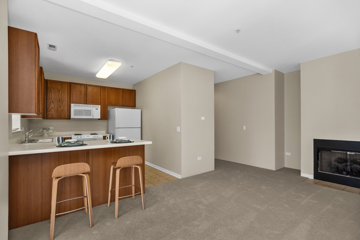 1415 Sherman Avenue, Unit 207 Evanston, IL 60201 - Photo 5 of 25 a kitchen with cabinets a sink oven and a counter top space