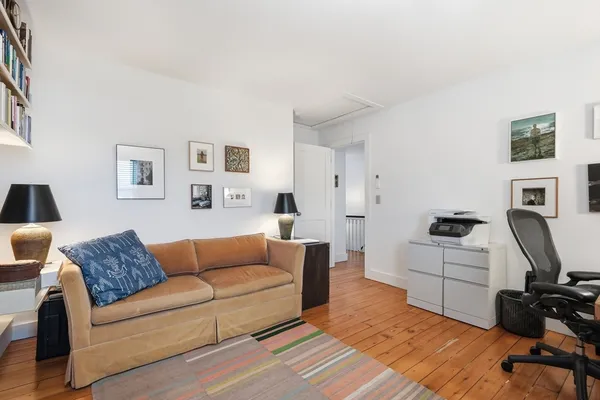 a view of a storage room with racks