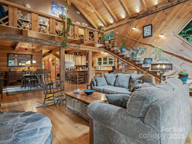 a living room with furniture