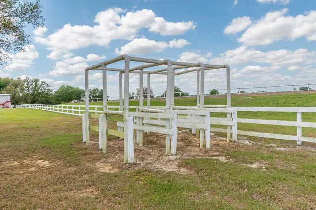a view of a lake with a big yard