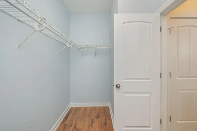 a view of small space with racks on the wall