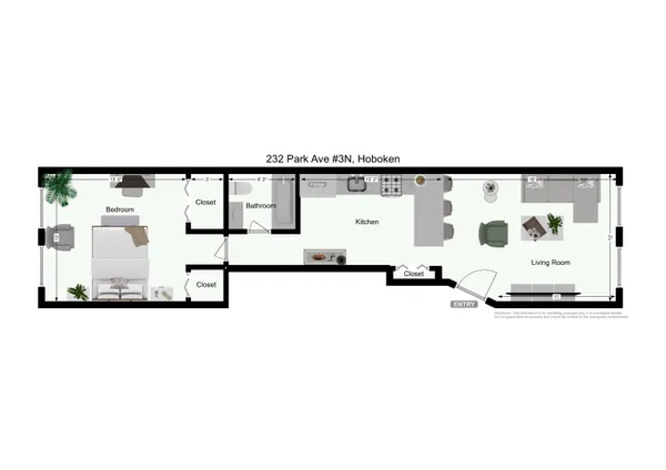 $549,900 | 232 Park Avenue, Unit 3N, Hoboken, NJ 07030