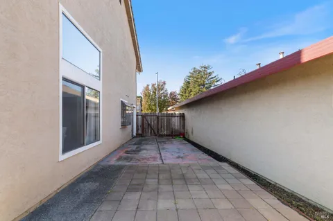 a view of backyard with hardwood