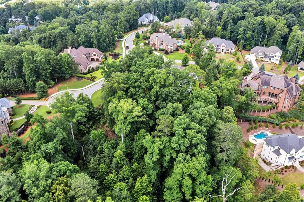 4920 Roaring Fork Pass Suwanee, GA 30024 - Photo 5 of 15 an aerial view of a house with a yard and lake view