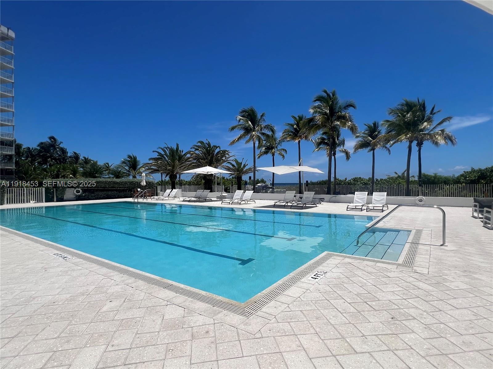 605 Ocean Drive, Unit 2L Key Biscayne, FL 33149 - Photo 30 of 46 AMAZING SPARKLING POOL