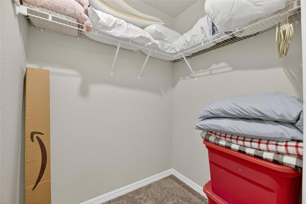 12908 Hawkstone Trail Boulevard Lithia, FL 33547 - Photo 41 of 76 a view of walk in closet with clothes and shoes