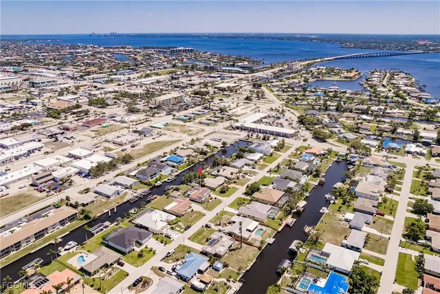 an aerial view of a building