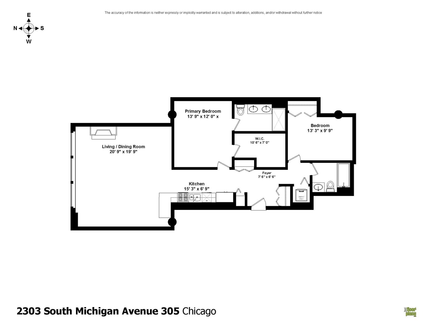 2303 South Michigan Avenue, Unit 305 Chicago, IL 60616 - Photo 22 of 22 a picture of a floor plan