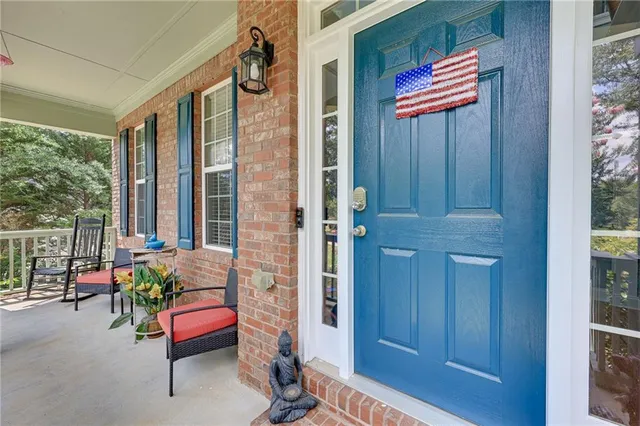 a outdoor living space with furniture