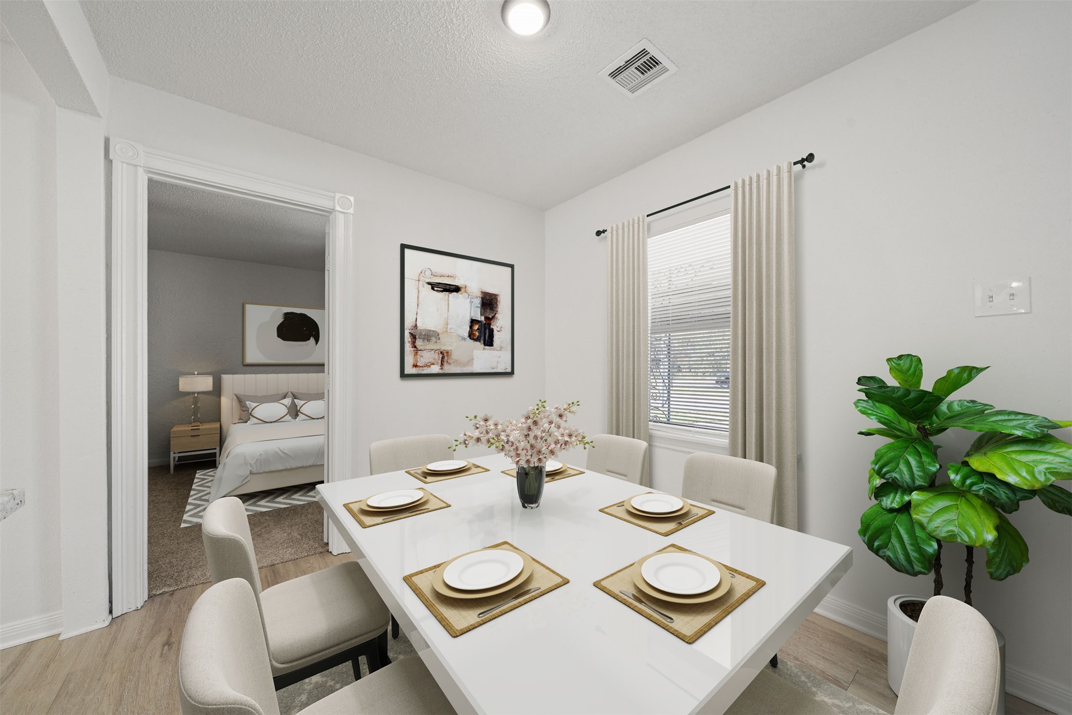 4601 West 43rd Street Houston, TX 77092 - Photo 15 of 40 a view of a dining room with furniture window and wooden floor