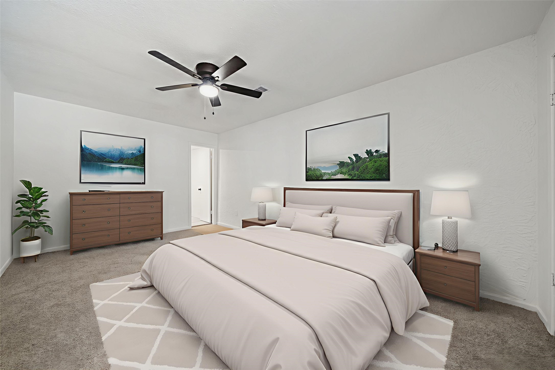 4601 West 43rd Street Houston, TX 77092 - Photo 16 of 40 a bedroom with a bed and a chandelier