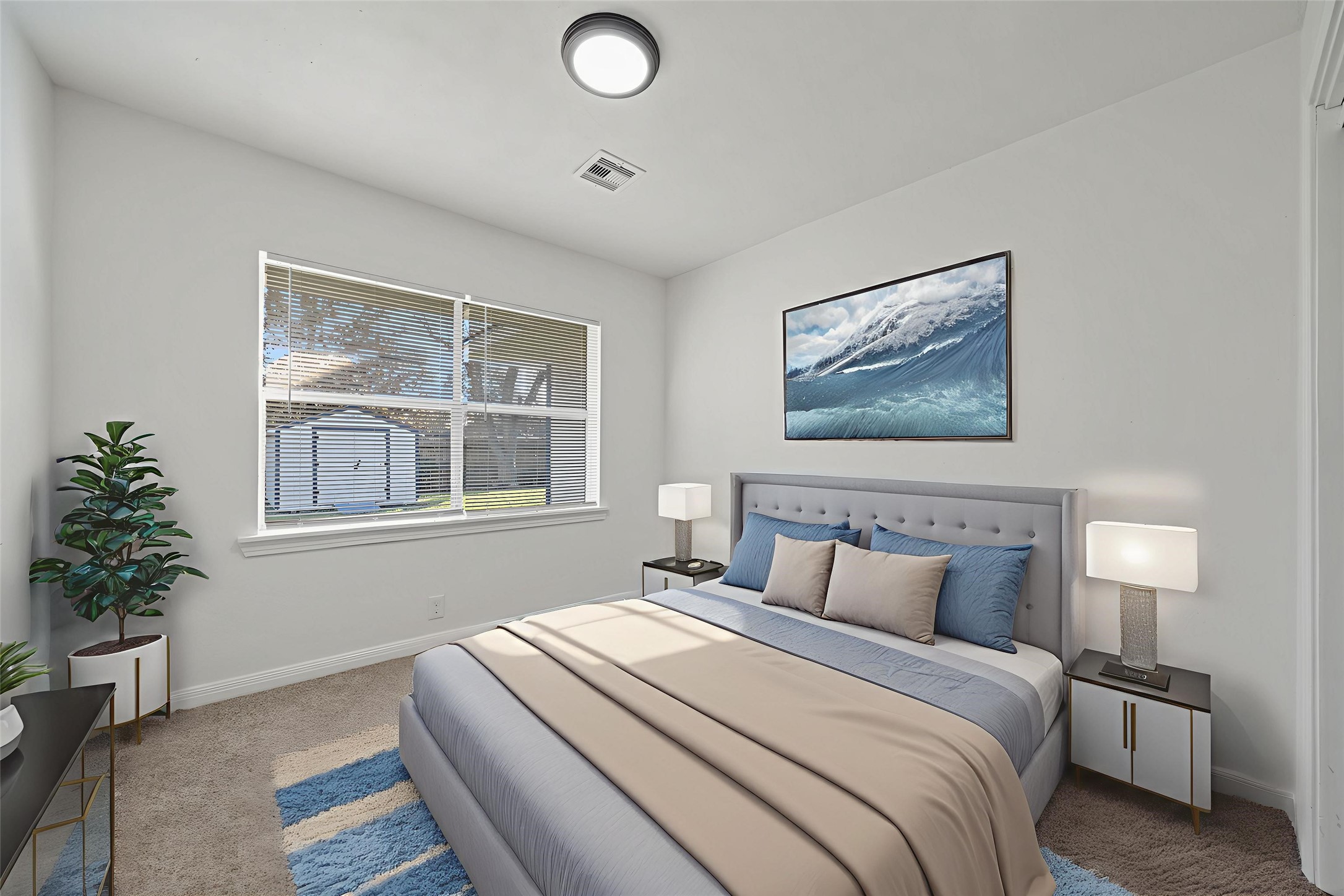 4601 West 43rd Street Houston, TX 77092 - Photo 20 of 40 a bedroom with beds and a potted plant