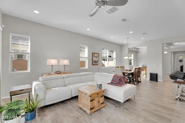 a living room with furniture and a couch