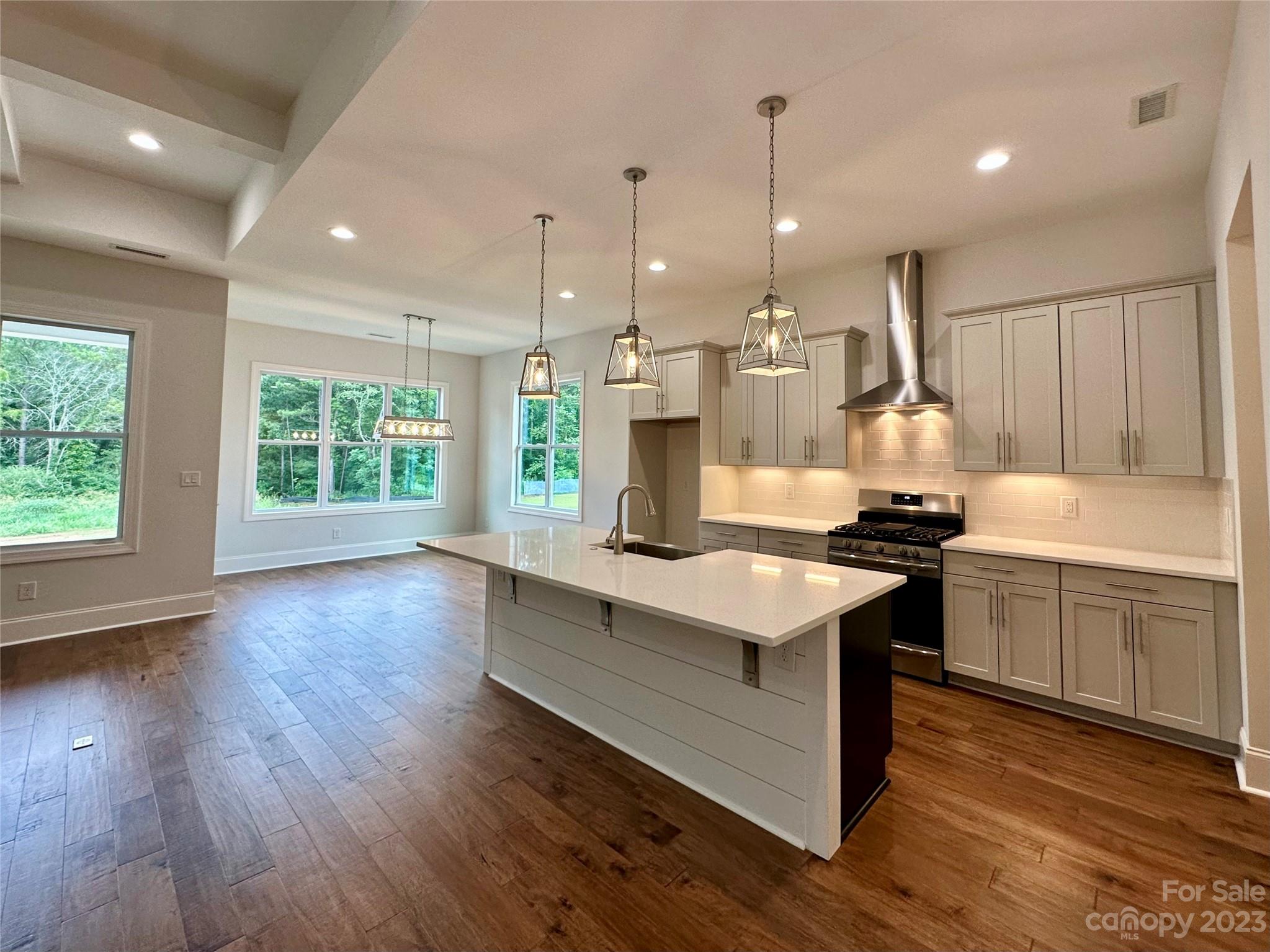 1427 Oak Park Road Rock Hill, SC 29730 - Photo 8 of 29 a kitchen with kitchen island granite countertop a sink appliances and wooden floor
