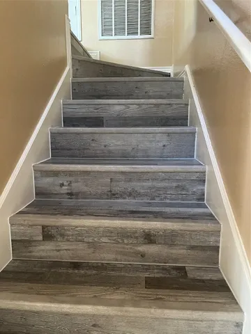 a view of wooden door