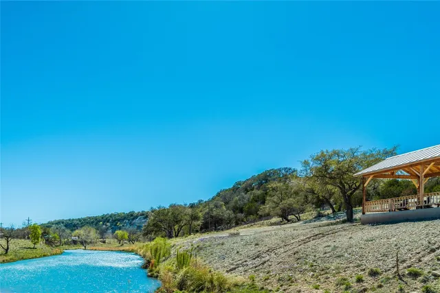 a view of a road with an ocean view