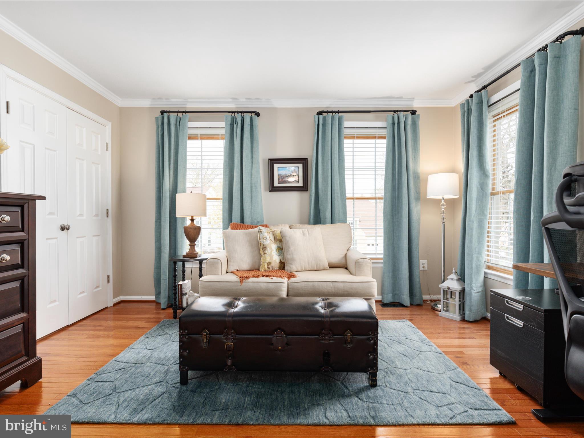 20299 Mustoe Place Ashburn, VA 20147 - Photo 20 of 45 a living room with furniture and a flat screen tv