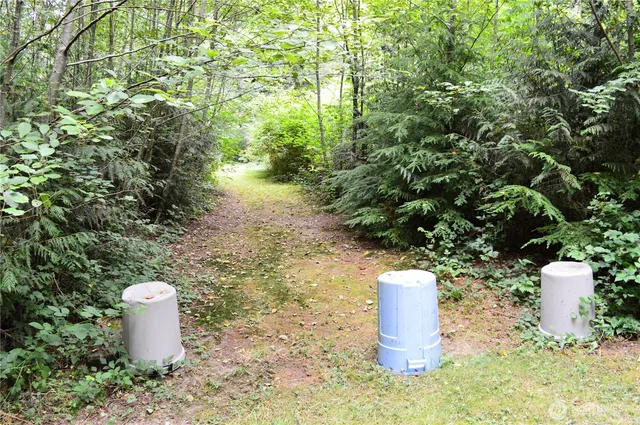 a view of a water fountain in front of a house