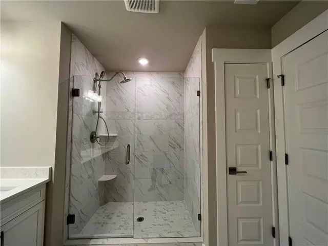 a bathroom with a shower