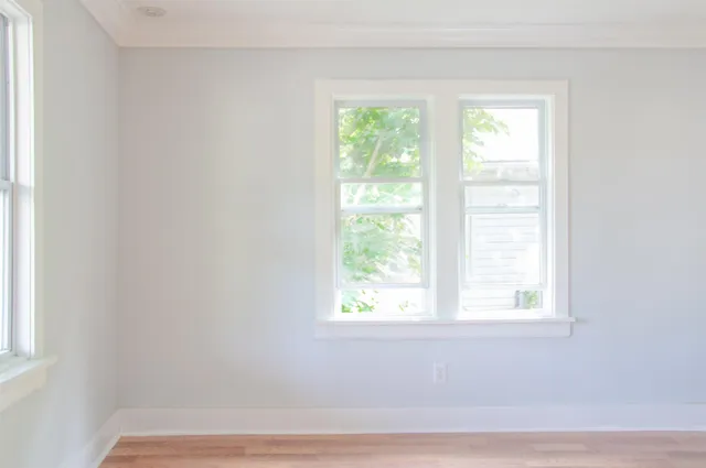 an empty room with a window