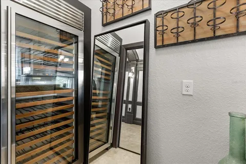 a elevator with a glass door