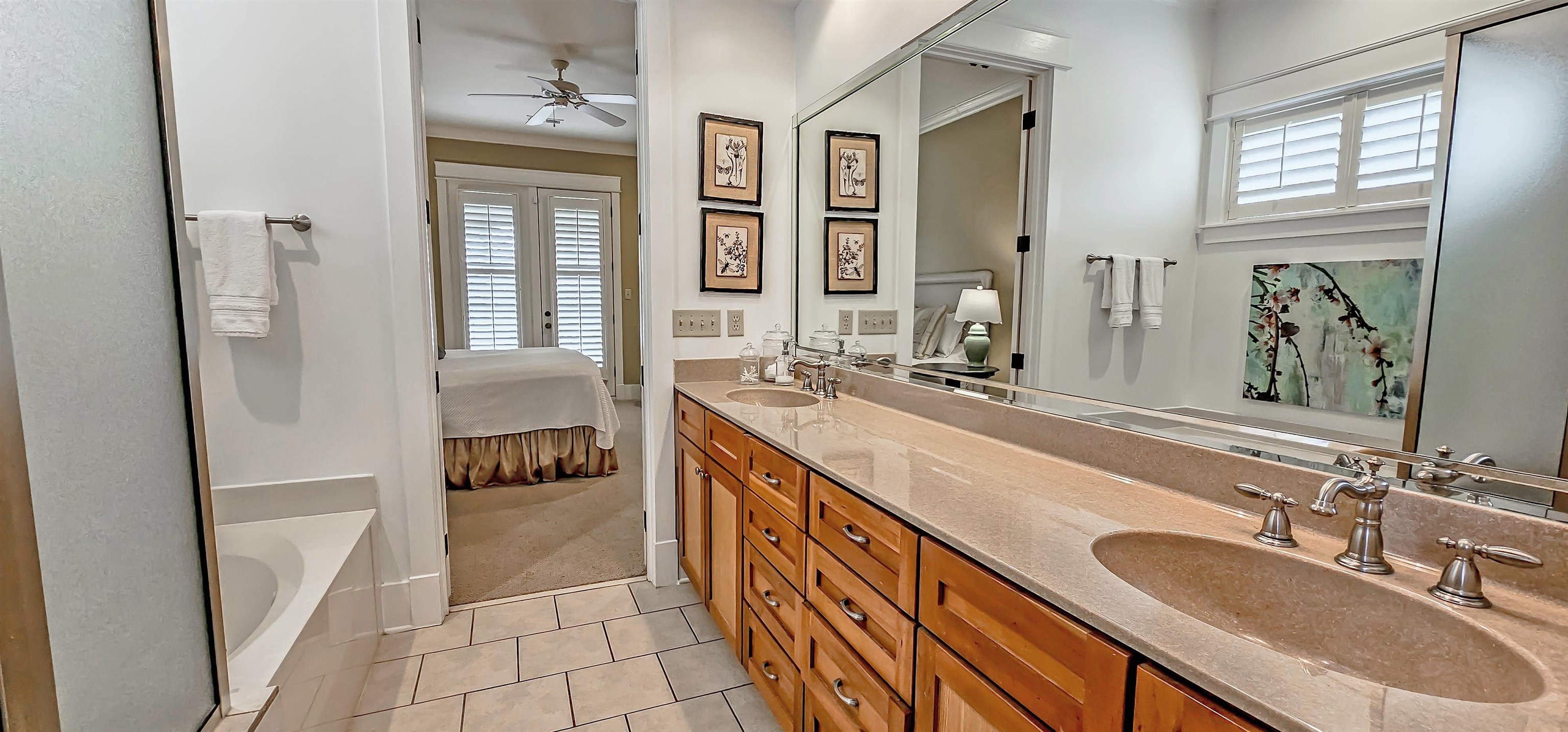 1784 Penshurst Drive Collierville, TN 38017 - Photo 23 of 40 a spacious bathroom with a granite countertop double vanity sink a mirror and a