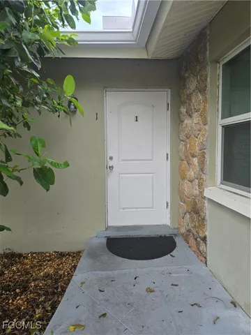 a view of a wooden door