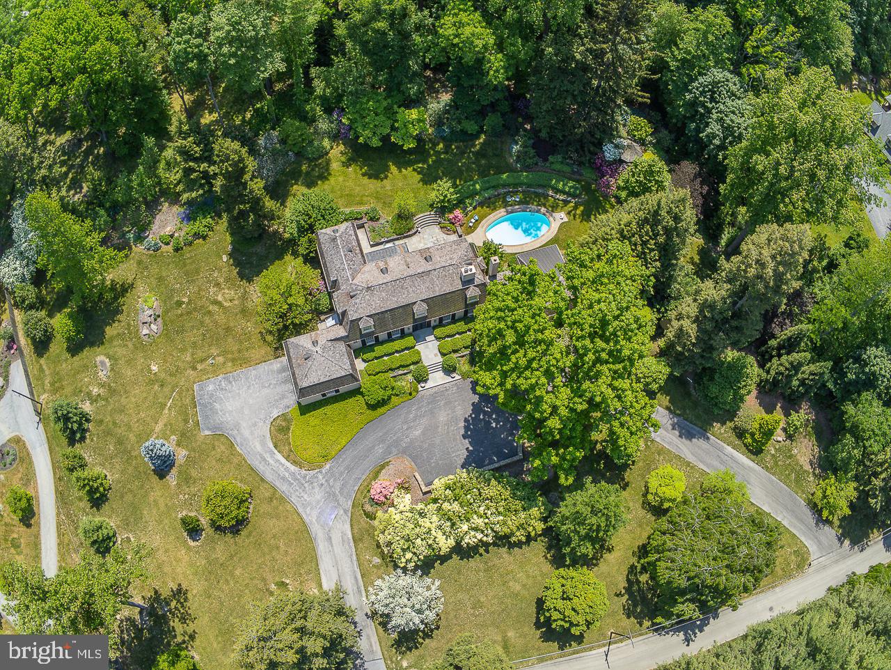 237 Atlee Road Wayne, PA 19087 - Photo 41 of 44 Aerial View of the 2.31 Acre private property