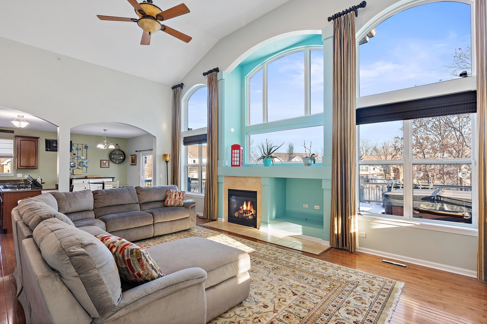 5617 Red Oak Drive Hoffman Estates, IL 60192 - Photo 6 of 30 a living room with furniture and a fireplace