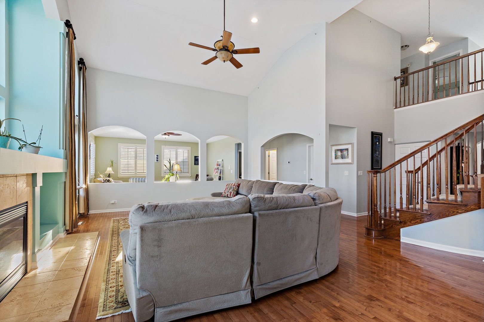 5617 Red Oak Drive Hoffman Estates, IL 60192 - Photo 7 of 30 a living room with furniture and a fireplace