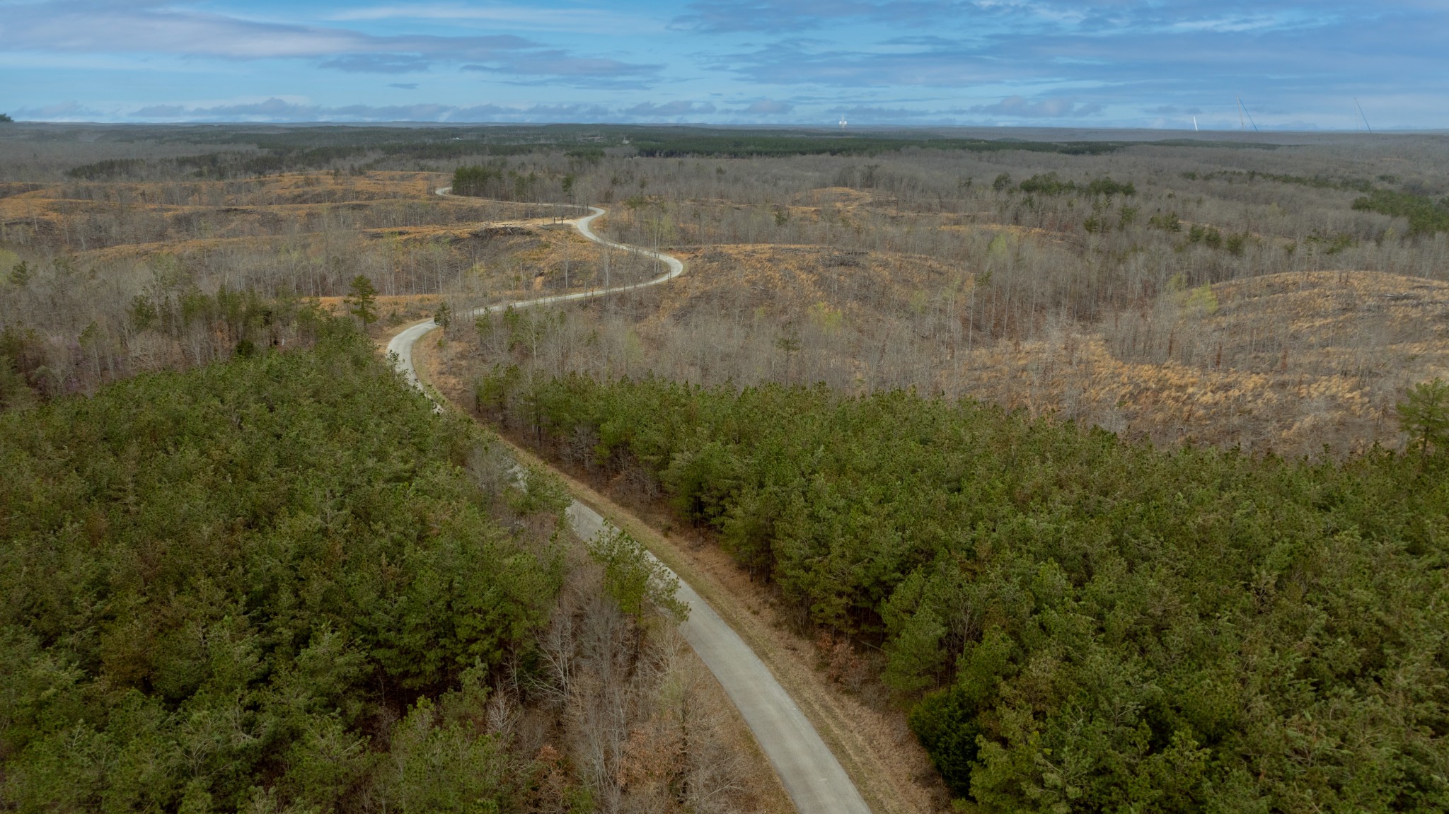 a view of a lake from a yard