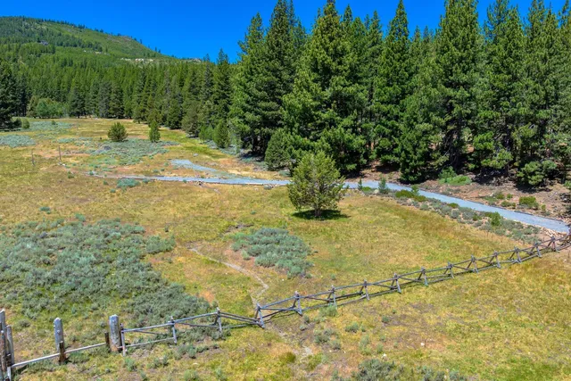 a view of a swimming pool with a yard