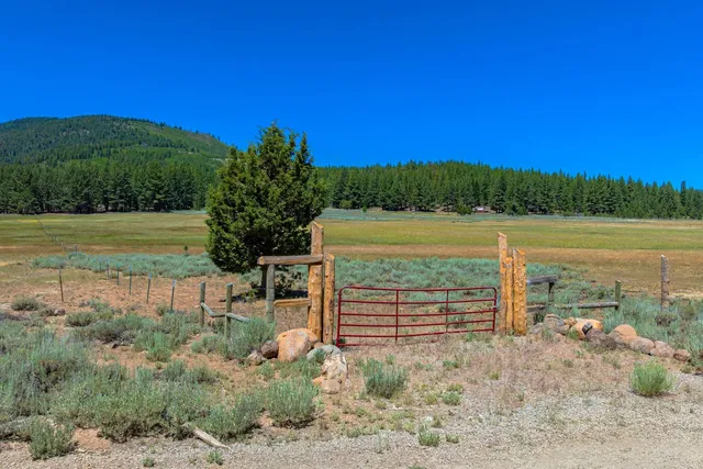 a view of a lake with a yard