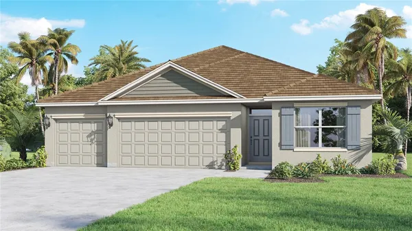 a front view of a house with a garden and entryway