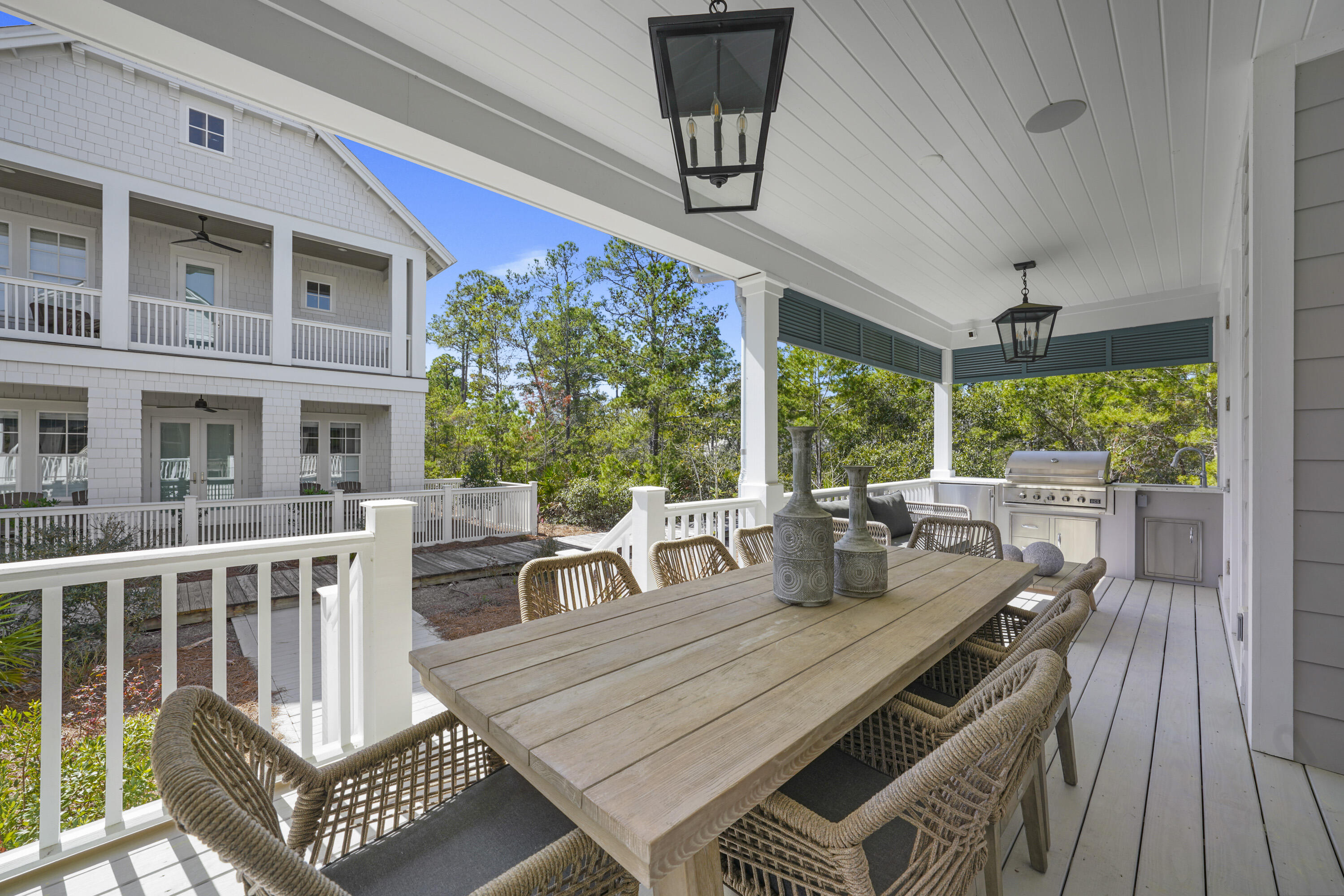 61 Sheepshank Lane Santa Rosa Beach, FL 32459 - Photo 32 of 74 Back Porch Dining with Summer Kitchen