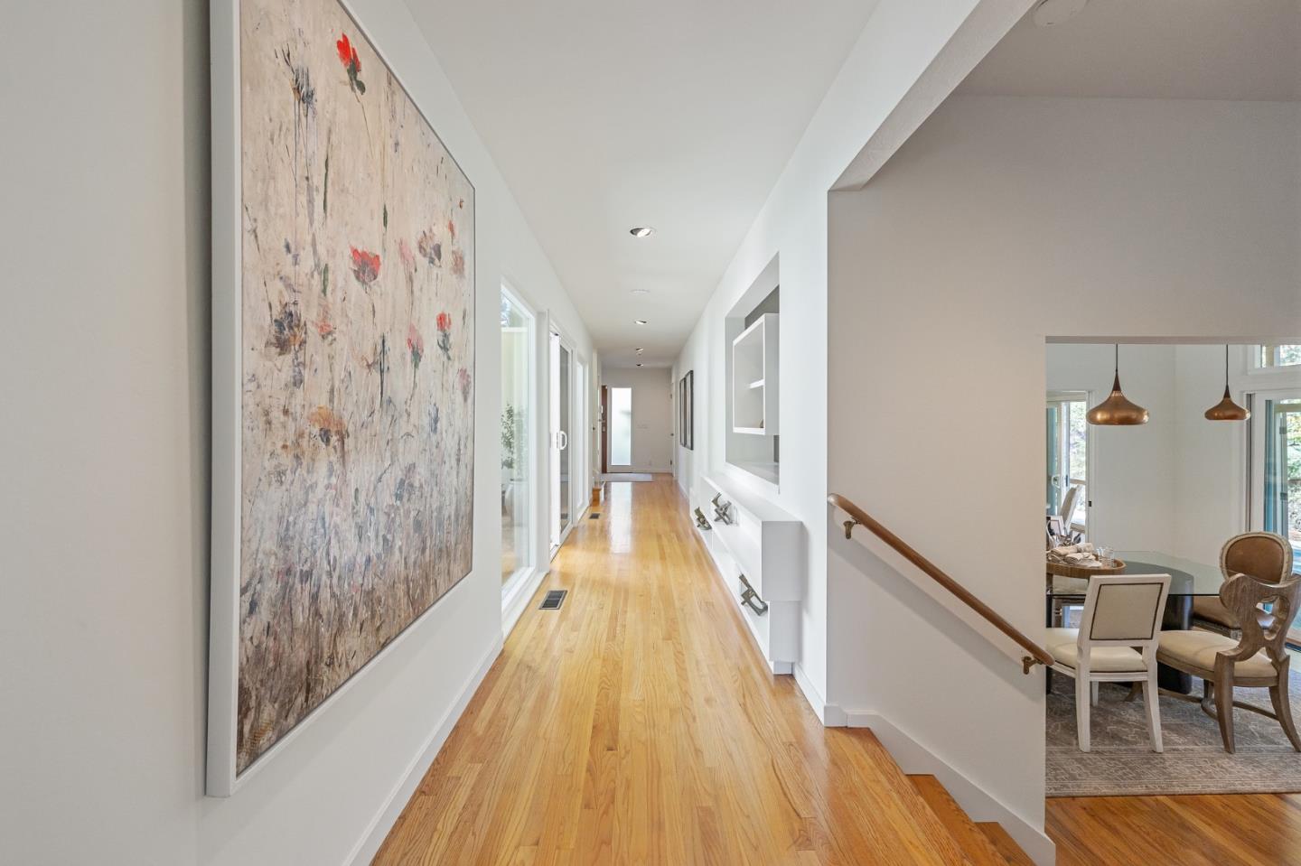 729 Tolman Drive Stanford, CA 94305 - Photo 21 of 48 a view of a hallway with wooden floor and staircase