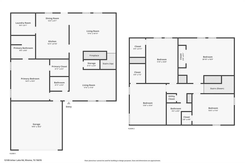 12109 Arbor Lake Road Rhome, TX 76078 - Photo 32 of 33 View of property floor plan