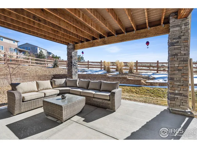 a balcony with furniture